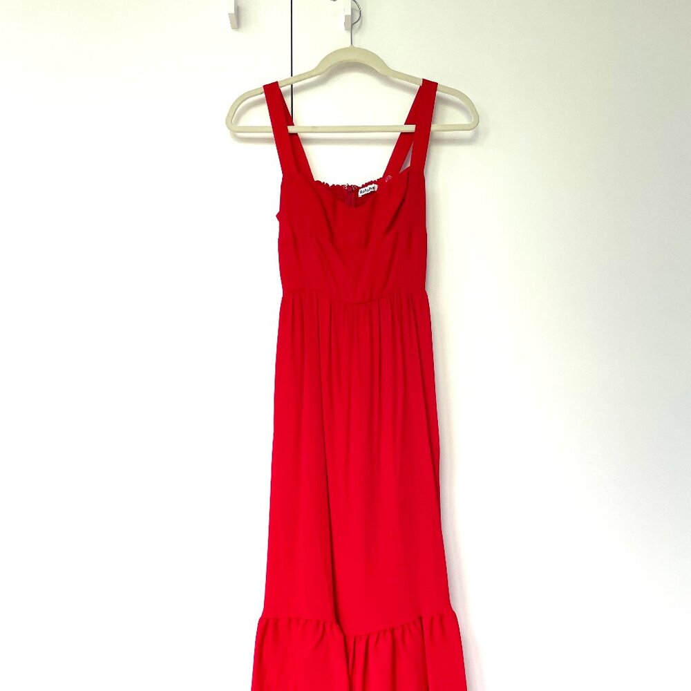 Reformation Cherry Red Midi Dress Size 0